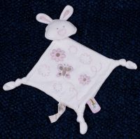 Dandelion Re-Think It Bunny Rabbit White Teething Blanket Lovey